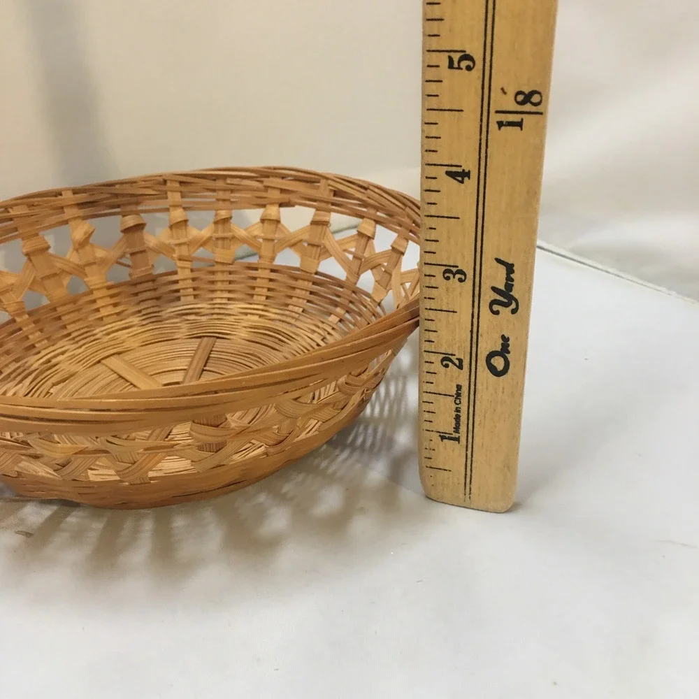 Woven Bamboo Basket Bowl Home Decor 8